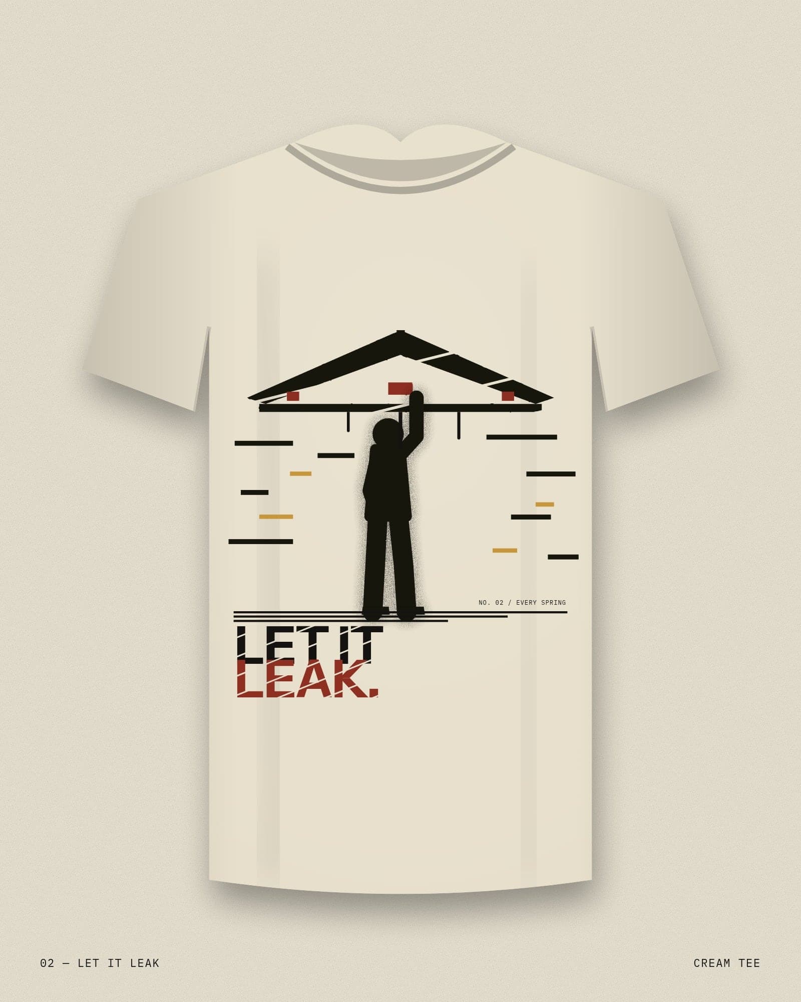 Let It Leak on a cream tee