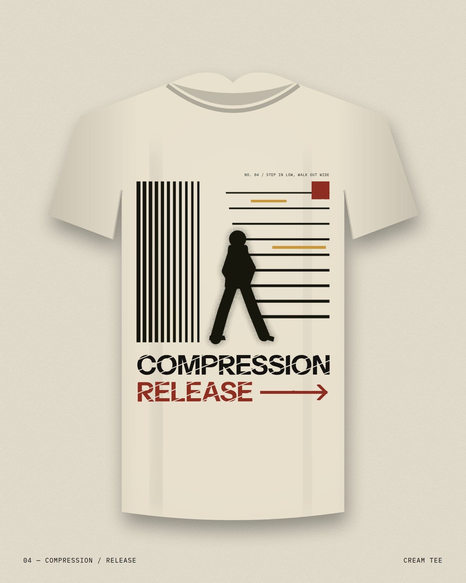 Compression / Release on a cream tee